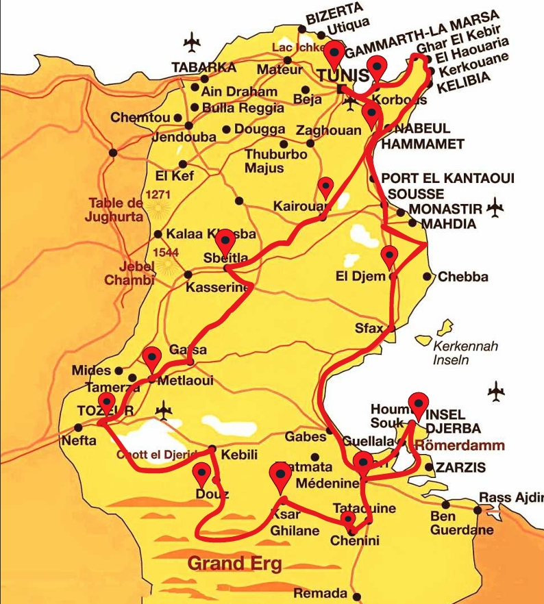 Routenkarte Desert Discovery Tour
